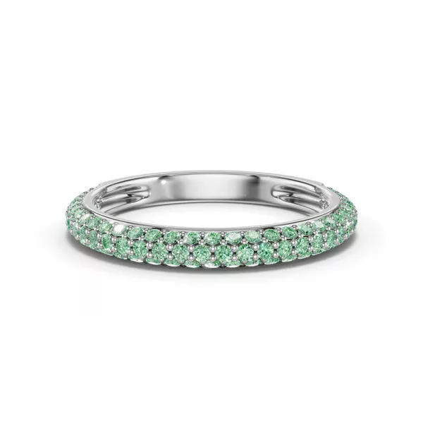 Selora Fancy Green Lab Diamond Rolled Pavé Band
