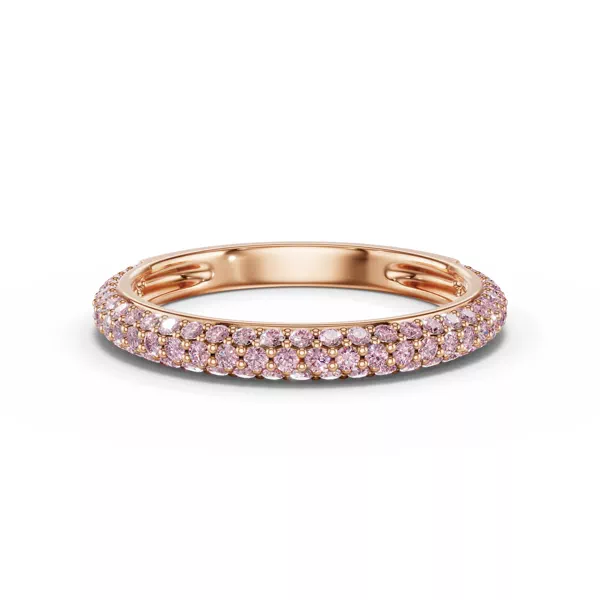 Selora Fancy Pink Lab Diamond Rolled Pavé Band