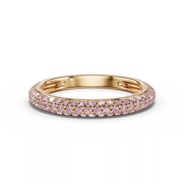 Selora Fancy Pink Lab Diamond Rolled Pavé Band