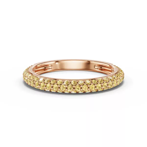 Selora Fancy Yellow Lab Diamond Rolled Pavé Band
