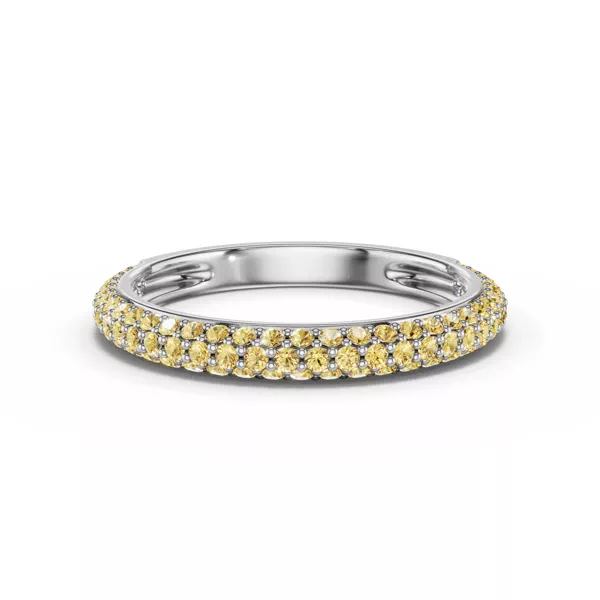 Selora Fancy Yellow Lab Diamond Rolled Pavé Band