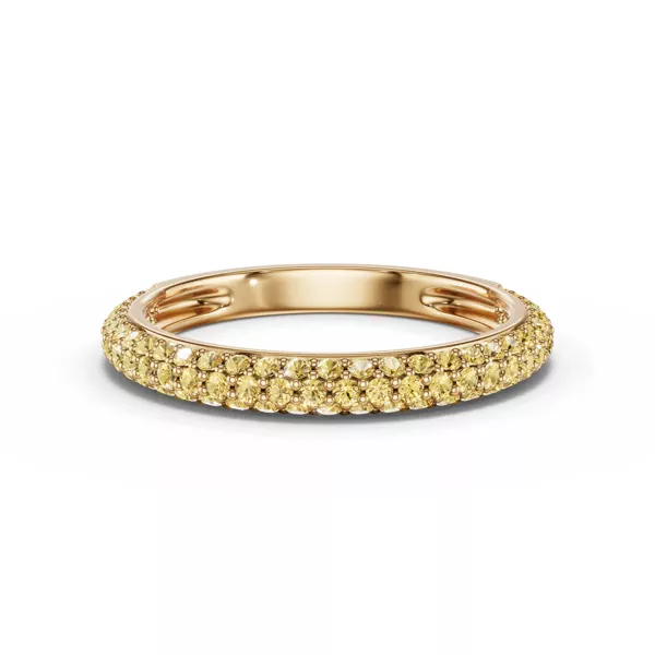Selora Fancy Yellow Lab Diamond Rolled Pavé Band