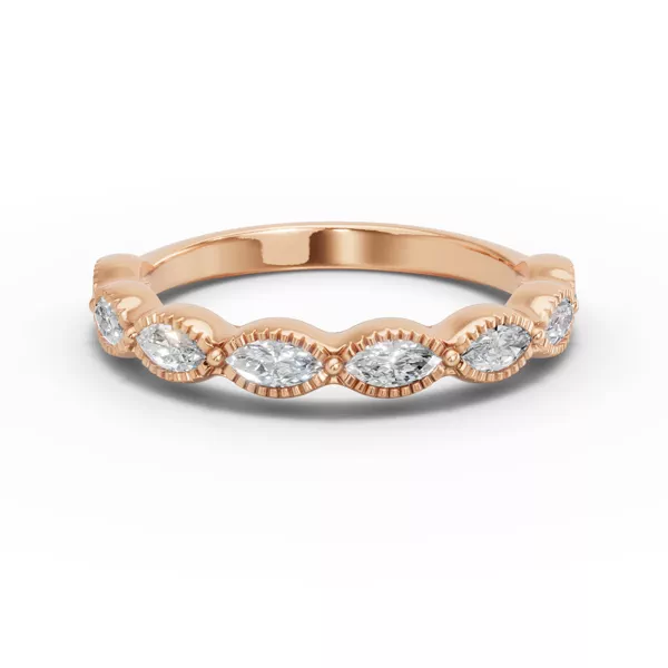Maren Milgrain Marquise Lab Diamond Band
