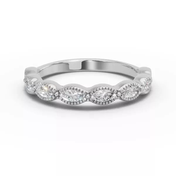 Maren Milgrain Marquise Diamond Band
