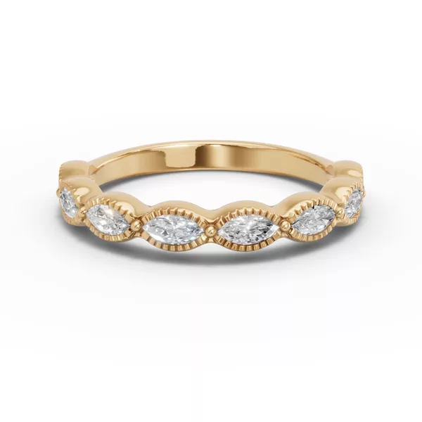 Maren Milgrain Marquise Lab Diamond Band