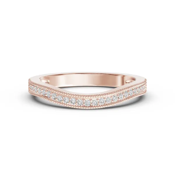 Elodie Curved Lab Diamond Pavé Milgrain Band