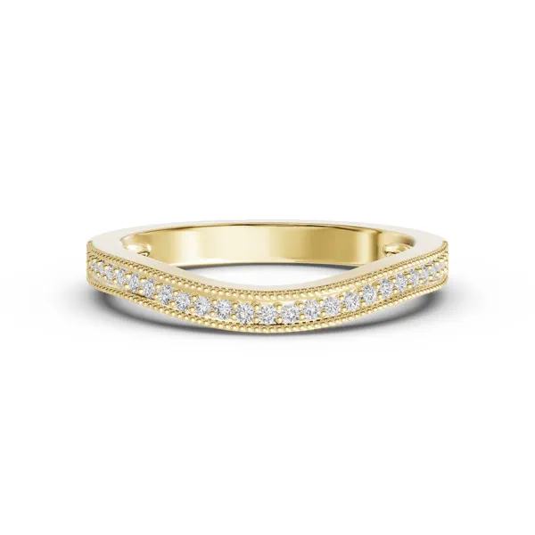 Elodie Curved Lab Diamond Pavé Milgrain Band