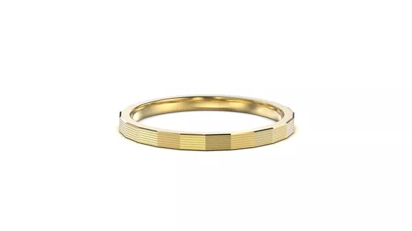Faceted Grooved Stackable Band (1.5mm)