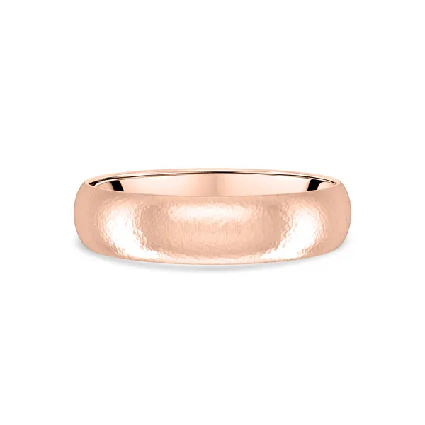Hammered Satin Dome Comfort Fit Band (5mm)