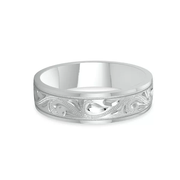 Hand Engraved Scroll Band (6mm)