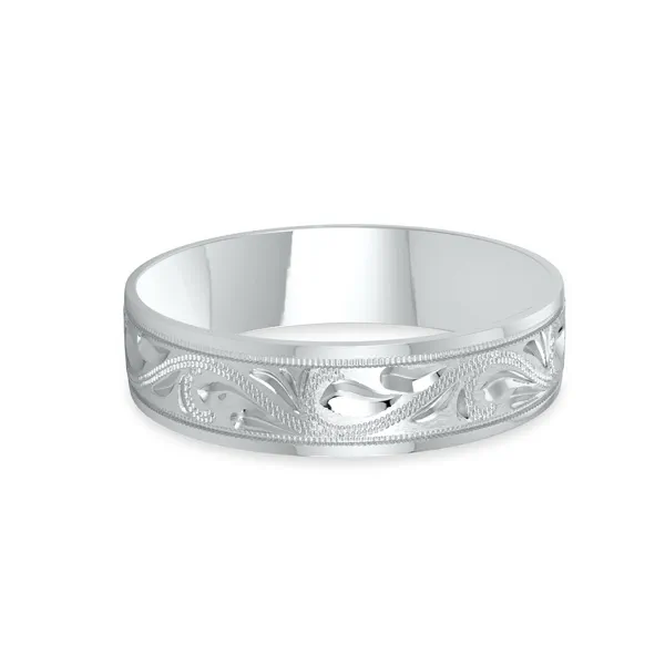 Hand Engraved Scroll Band (6mm)