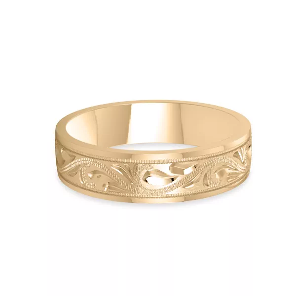 Hand Engraved Scroll Band (6mm)