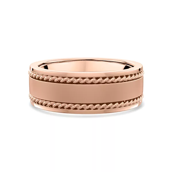 Matte Center Rope Edge Comfort Fit Band (8mm)