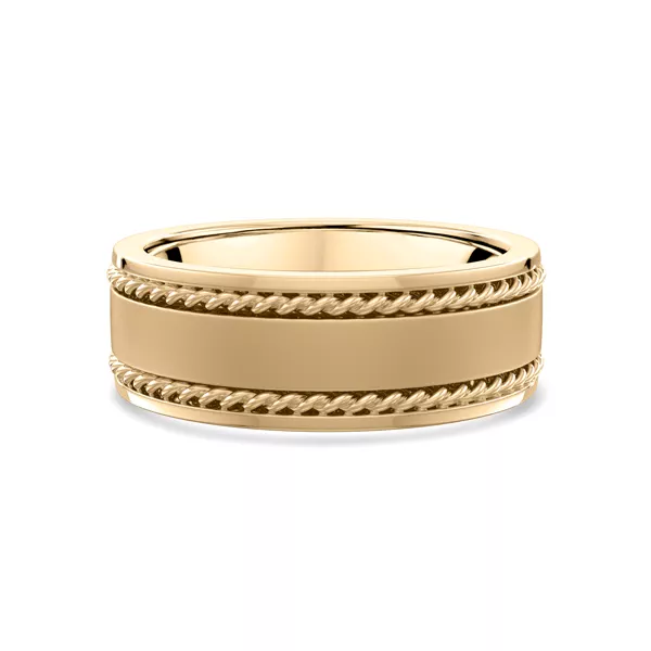 Matte Center Rope Edge Comfort Fit Band (8mm)