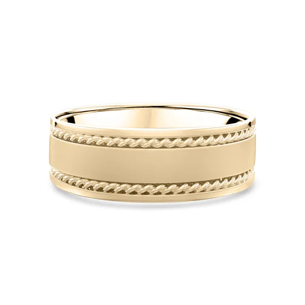 Matte Center Rope Edge Comfort Fit Band (8mm)