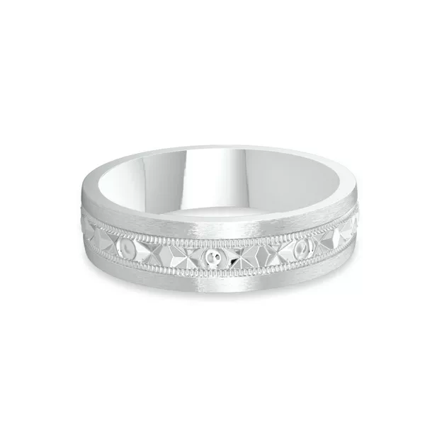 Geometric Milgrain Band (6mm)