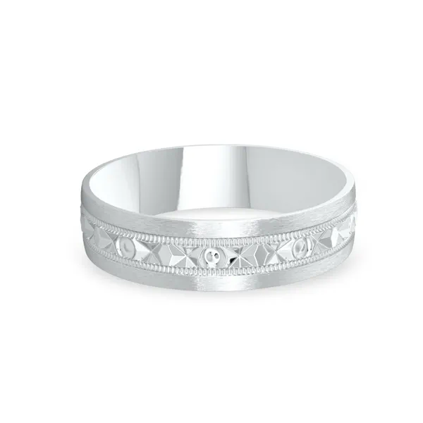 Geometric Milgrain Band (6mm)