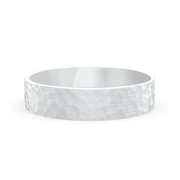 Hammered Satin Flat Comfort Fit Band (4mm)