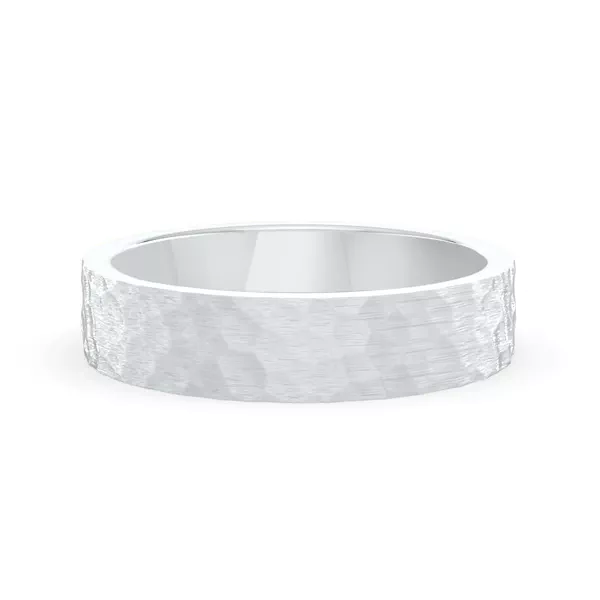 Hammered Satin Flat Comfort Fit Band (4mm)