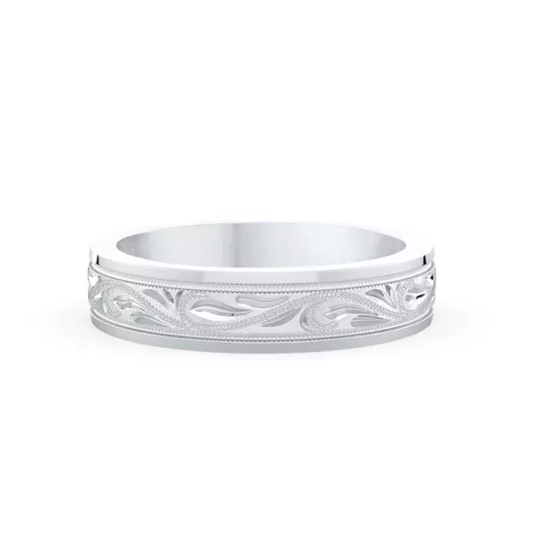 Hand Engraved Scroll Band (5mm)