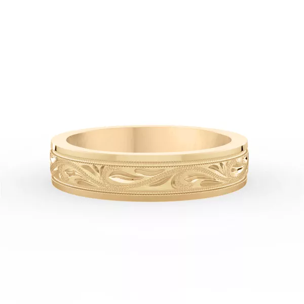 Hand Engraved Scroll Band (5mm)