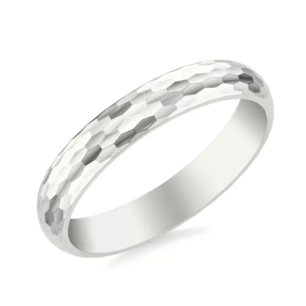 Geometric Hammered Brushed Band (4mm)