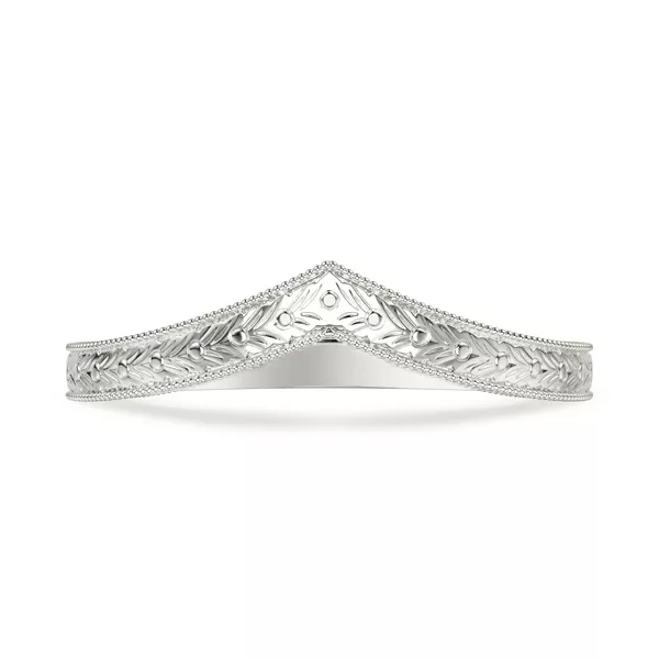 Bellavere Vintage Engraved Chevron Wedding Band