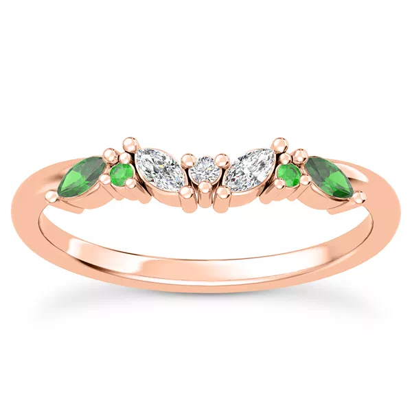 Butterfly and Bee Vine Twist Lab Emerald Band