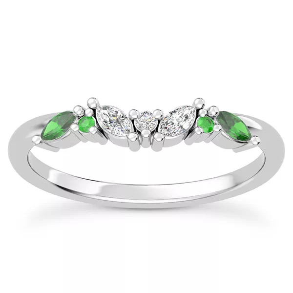 Butterfly and Bee Vine Twist Lab Emerald Band