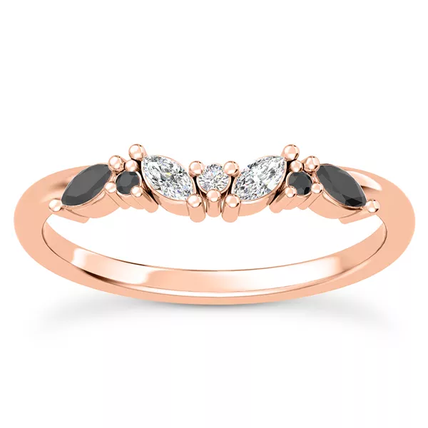 Butterfly and Bee Black Diamond Band