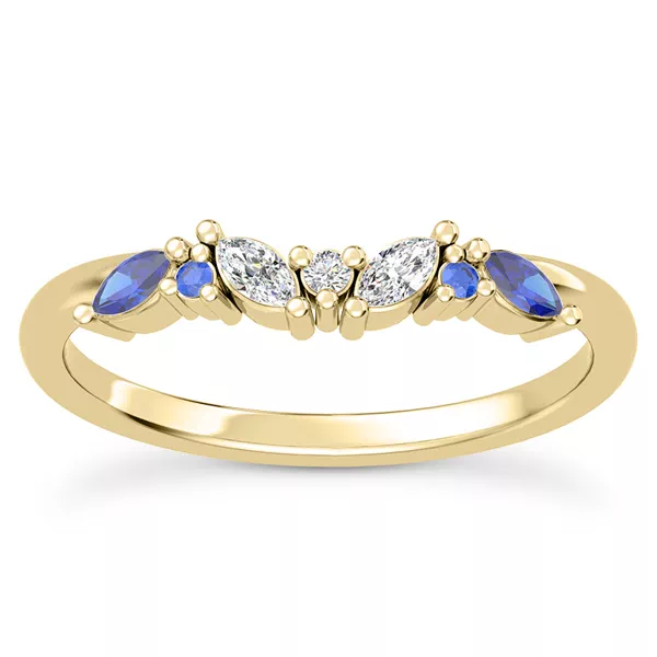 Butterfly and Bee Lab Sapphire & Diamond Band
