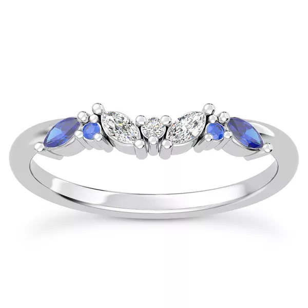 Butterfly and Bee Lab Sapphire & Diamond Band