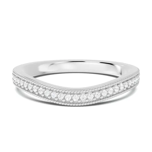Milgrain Curved Pavé Lab Diamond Band