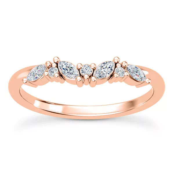 Butterfly And Bee Curved Diamond Band 