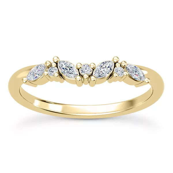 Butterfly And Bee Curved Diamond Band 