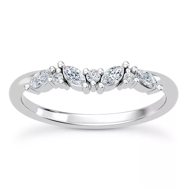 Butterfly And Bee Curved Diamond Band 