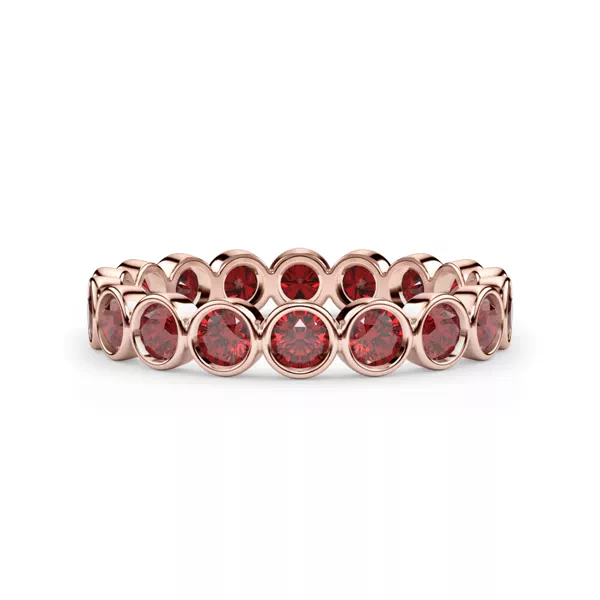 Lab Ruby Bezel Eternity Ring