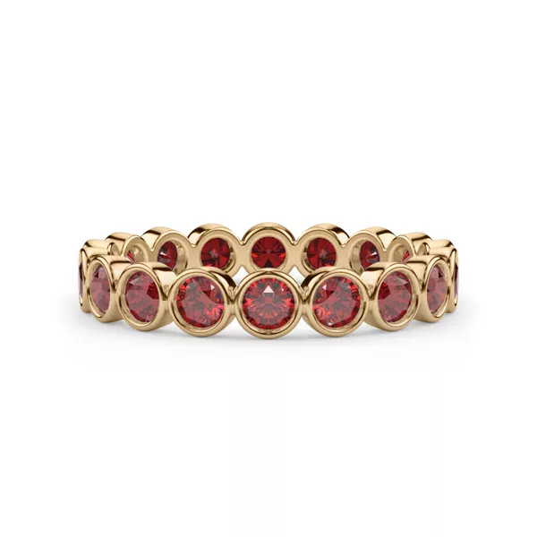 Lab Ruby Bezel Eternity Ring