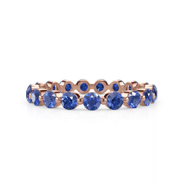 Lab Sapphire Shared Prong Eternity Ring