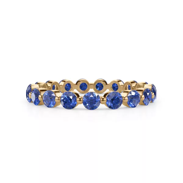 Lab Sapphire Shared Prong Eternity Ring