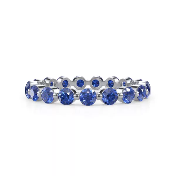 Lab Sapphire Shared Prong Eternity Ring