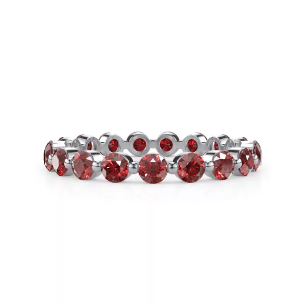 Lab Ruby Shared Prong Eternity Ring