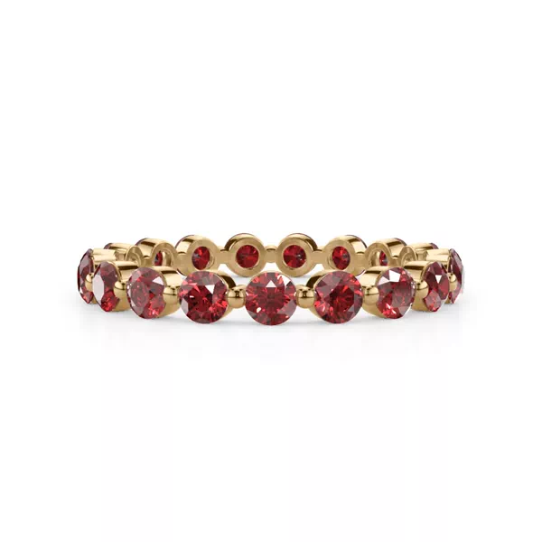 Lab Ruby Shared Prong Eternity Ring