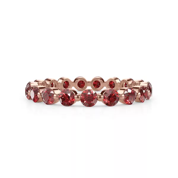 Lab Ruby Shared Prong Eternity Ring