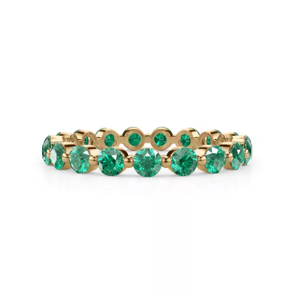 Lab EmeraId Shared Prong Eternity Ring