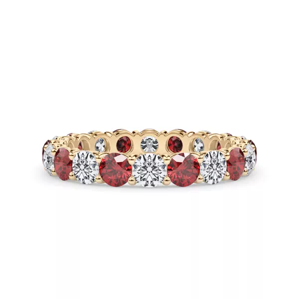 Classic Lab Ruby and Lab Diamond Eternity Band
