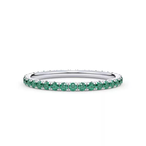 Lab Emerald Pavé Eternity Band