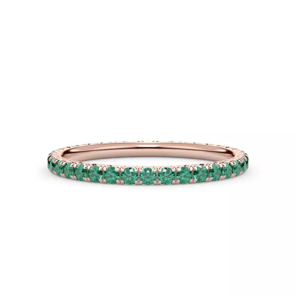 Lab Emerald Pavé Eternity Band