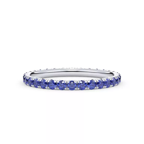 Lab Sapphire Pavé Eternity Band