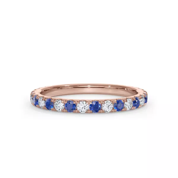 Bellora Lab Sapphire & Diamond Pavé Band (2mm)